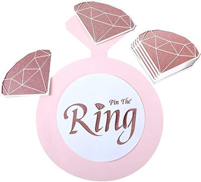 China Europe Pin The Diamond On The Ring Hen Party Game Rose Gold Bridal Shower Game For Girls Women for sale