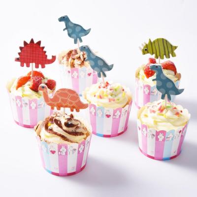 China Europe 24pcs Dinosaur Cupcake Picks Cupcake Toppers Dinosaur Food Toppers Fruit Toppers For Party Decoration for sale