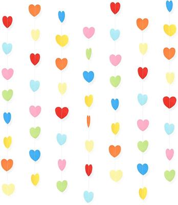 China Europe Rainbow Color Birthday Paper Heart Decorations Valentine's Day Wedding Party Supplies for sale