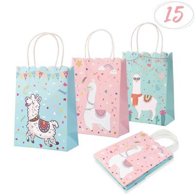 China Europe Llama Party Supplies Favor Bags With Handle Goodie Treat Boxes For Kids Llama Party Decorations for sale