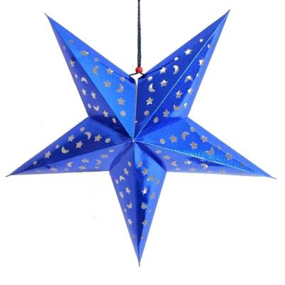 China 2019 3D Star Paper Lantern Handmade Paper Star Hanging Star Pentagons Decor for Christmas Wedding Party Festival for sale