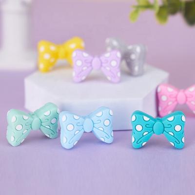 China Eco-friendly trending products 2023 new arrivals pacifier clip silicone beads diy Bowknot shape toddler teethers toys for sale