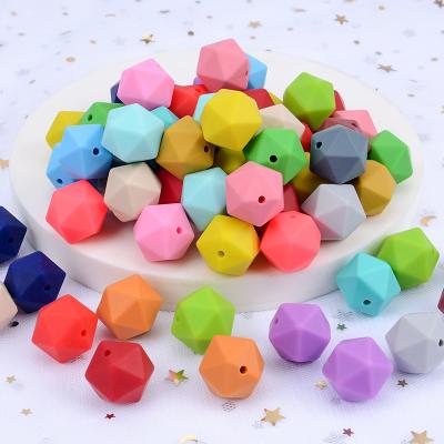 China Eco-friendly new product ideas 2023 silicone DIY bead bracelet keychain focal silicone beads for baby soft chewable loose teether for sale