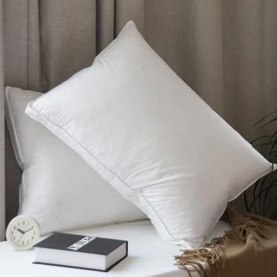 China Custom Duck Down 10% Feather Dust Mite Anti Dust Filling Standard Pillow High End Pillow Sleek White 80% Backing for sale