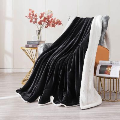 China Customized Home Outdoor Anti-pilling All Season Flannel Fleece Sherpa Velvet Plush Throw Blanket for sale