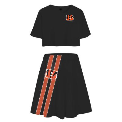 China Waterproof Custom Digital Casual Women Shorts Skirt Women's Print Nfl Girl T-shirt Polyester Two-Piece Set for sale