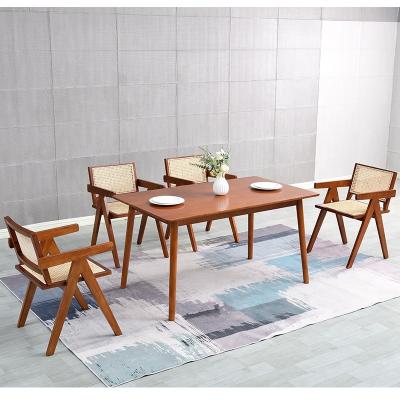 China solid wood home dining table and walnut color convertible nordic square minimalism furniture restaurant chairs for sale