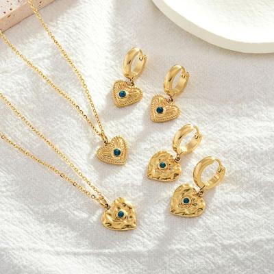 China Cute Heart CZ Devil Evils Eye Choker Necklace Blue Gold Filled Pendant Necklace Gold Plated for sale