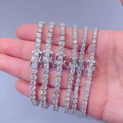 China Stylish Classic Design CLASSIC D Color VVS Sterling Silver 3MM Moissanite Tennis Bracelet for sale