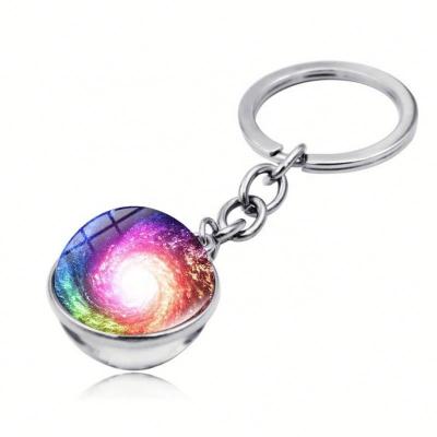 China Souvenir Gifts Promotion LYCK008 Personalized Double Sided Sublimation Dome Crystal Ball Crystal Keychain for sale