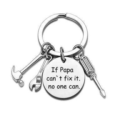 China Metal Key Ring For Keys Dad If Dad Can't Fix It Hammer Screwdriver Key Dad Tools Sublimation Keychains Father's Day Gift Jewelry for sale