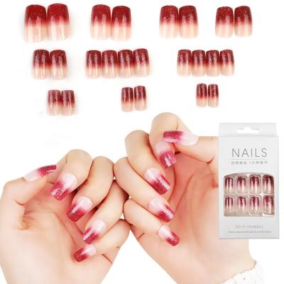 China Design 24 Pcs Set Press On Nails Full Cover Artificial Nails Design False Nails for sale