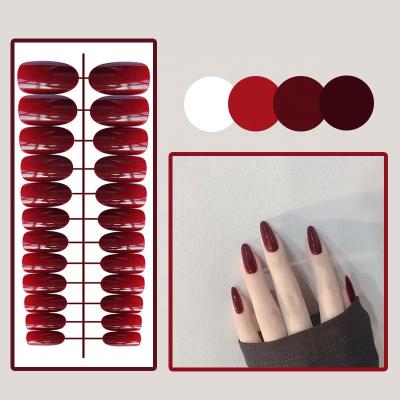 China Easy Apply 24pcs/Set Ballerina Fake Nails Design Full Cover Artificial Nails Long Press On Nails for sale