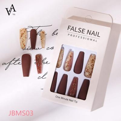 China Design Leopard Print Gradient Frosted Ballet Fake Nails Artificial Nails Long Press On Nails for sale