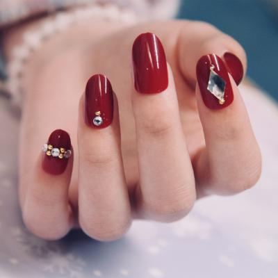 China Design Wholesale Z001 Series Designer Press On Knockdown Nails With Rhinestones Fake Nails for sale