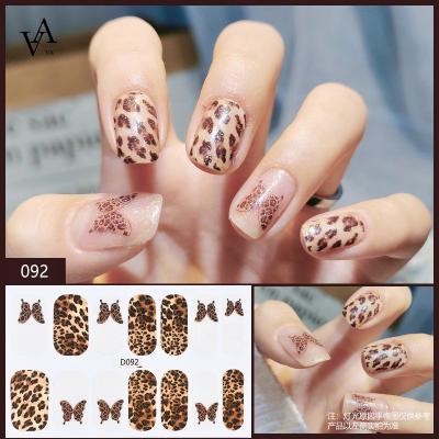 China A variety of styles for you to choose wholesale nail polish film full 3D sticker leopard print nail polish strips nail wraps for sale