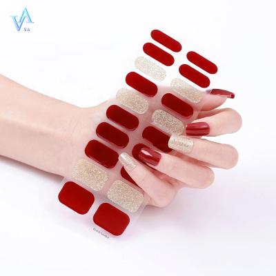 China Easy To Apply And Remove Factory Wholesale Durable Semi Cured Gel Nail Sticker for sale