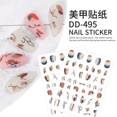 China Easy To Apply And Remove Animal Abstract Butterfly Design DIY Nail Art Sticker Beauty Nail Decal Wholesale for sale