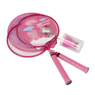 China Noise OEM Mini Steel Kids ODM Lightweight Professional Pink Badminton Racket Set New Design for sale