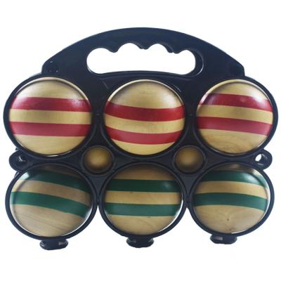 China Wholesale custom wooden bocce ball heavy but funny with wooden boccia set garden game for sale