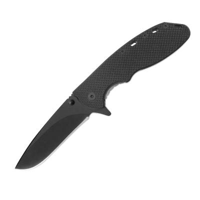 China 3.9 Inch Pocket Knife Camping Knife Non-variable Folding Knife With The Group Of Ten Black Handle for sale