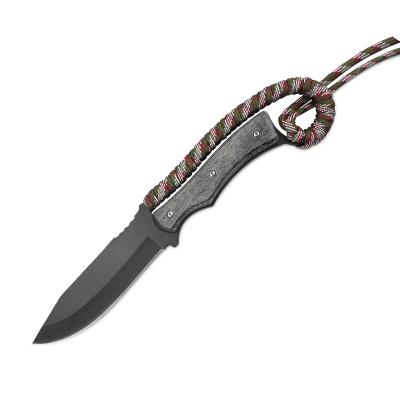 China 9 Inch Fixed Blade Camping Knife Non-variable Hunting Knife With Colorful Paracord for sale