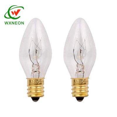 China Holiday Decoration Replacement Multi Colored Intermediate E17 C9 Base Incandescent Light Bulb For Christmas String Light for sale