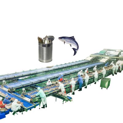 China High Efficiency Large Capacity Canned Sardines Making Machine Fish Canned Production Line for sale