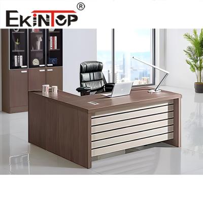 China Big Modern Luxury Office Desk Furniture MFC CEO Table For Boss Office for sale