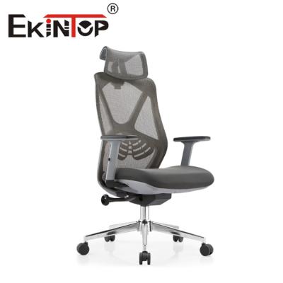 China Malla Seat ergonómica negra de la silla de Ekintop, silla giratoria de la oficina trasera de la malla mediados en venta