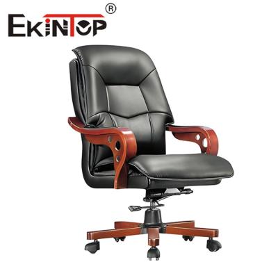 China Modern Office Leather Chair Comfortable PU Padded Seat With High Density Foam Inside for sale