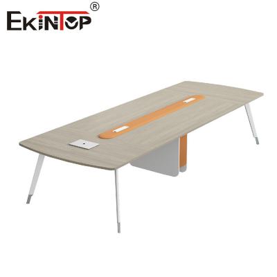 China Discounted Modern Style Walnut Conference Table With Metal Legs for sale