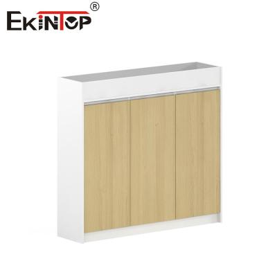 China Walnut-Colored High-Quality No Handle Wooden File Cabinet Modern Style for sale