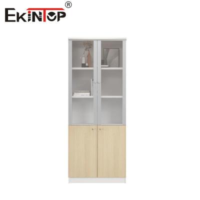 China Wooden Storage Cabinet With Glass Doors Filing Cabinet Commercial Style for sale