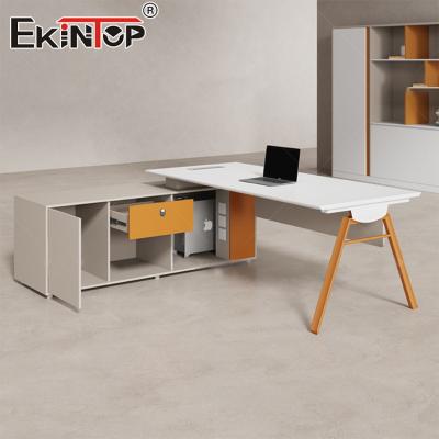 China Simple Modern Office Furniture Acacia Wood Desk White Executive Desk Manager Desk for sale