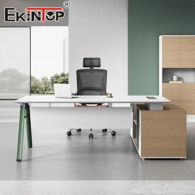 China L-shaped Office Desk Storage Cabinets Modern Style Executive Desk With Drawers for sale