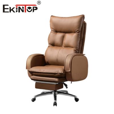 China Office Furniture Leather Chair with Adjustable Height Custom Home Office Desk Chair for sale