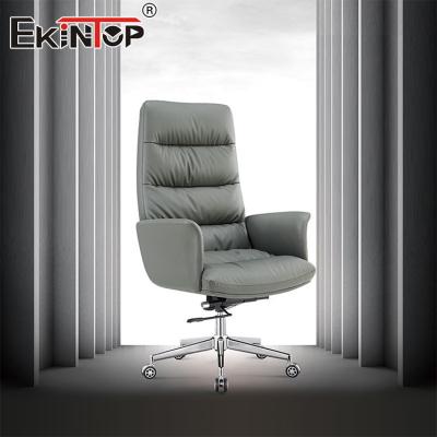 China Hoog rug ergonomische hoge kwaliteit metalen kantoor stoel PU leer breakroom stoelen Te koop