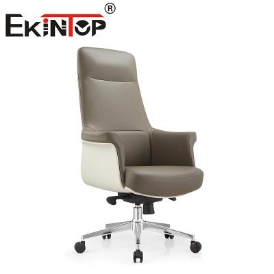 China Modern Executive Office Chairs Boss Ergonomic Swivel Heavy Duty Vegan Leather Chair for sale