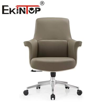 China Ergonomic Mid Back Computer PU Leather Executive Chair Vegan Leather Chair for sale