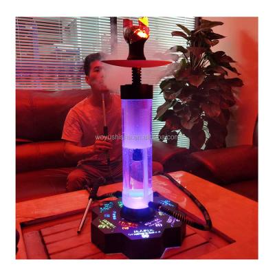 China New Fashion LED 1/2 Hose Bars Laser Hookah 2 Hose Rechargeable Electronic Hookah for sale