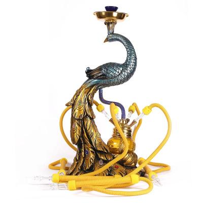 China Peacock Shape WOYU 4 Shisha Pipes Resin Peacock Hookah With LED Light for sale