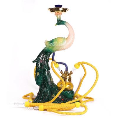 China Luxury Resin Peacock Shisha Hookah Smoking Shisha Hookah Home Decoration Smoking Pipes Tools for sale