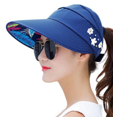 China Factory Price Wholesale Casual Sun Hats For Women Sun Wide Brim Hats Beach Packable UV Soft Sun Visor for sale