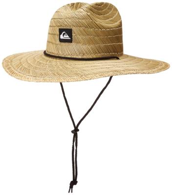 China 100% Natural Grass Woven Pierside Lifeguard Hat Manufacturer Men's Outdoor Lifeguard Beach Sun Straw Hat Pierside Hat for sale