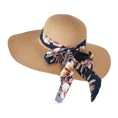 China 2022 Newest 100% Newest Women Straw Foldable Adjustable Summer Straw Beach Hats Extra Wide Brim Soft Paper Sun Hat for sale