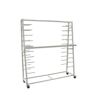 China Eco-friendly Custom Retail Store Metal Fabric Roll Display Rack Mat Cover Display Rack for sale