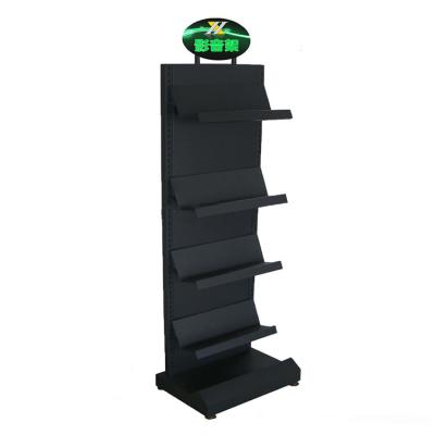 China Corrosion Protection Metal Floor Storage Shelf Commercial Retail Dvd Display Stands Cd Rack for sale