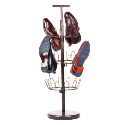 China Corrosion Protection Wholesales Beautiful 3 Tier Metal Rotating Tall Good Modern Shoe Shelf Storage Shoe Rack For Shoes for sale