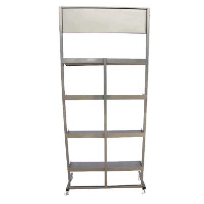 China Mordern Premium Silver Metal Rack Machine Engine Oil Shop Shelf Steel Sheet Storage Rack Rack Display for sale